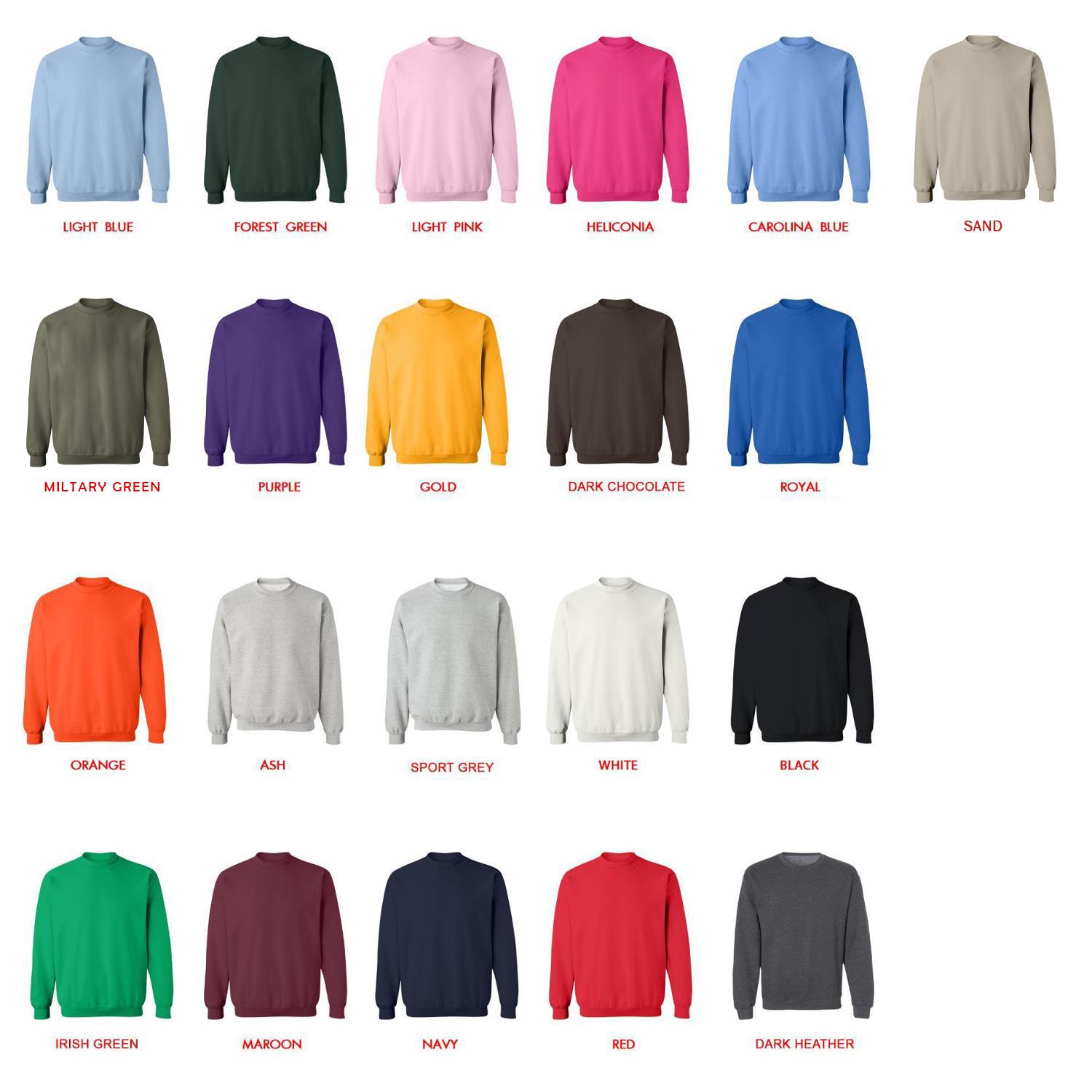 sweatshirt color chart - To Your Eternity Shop