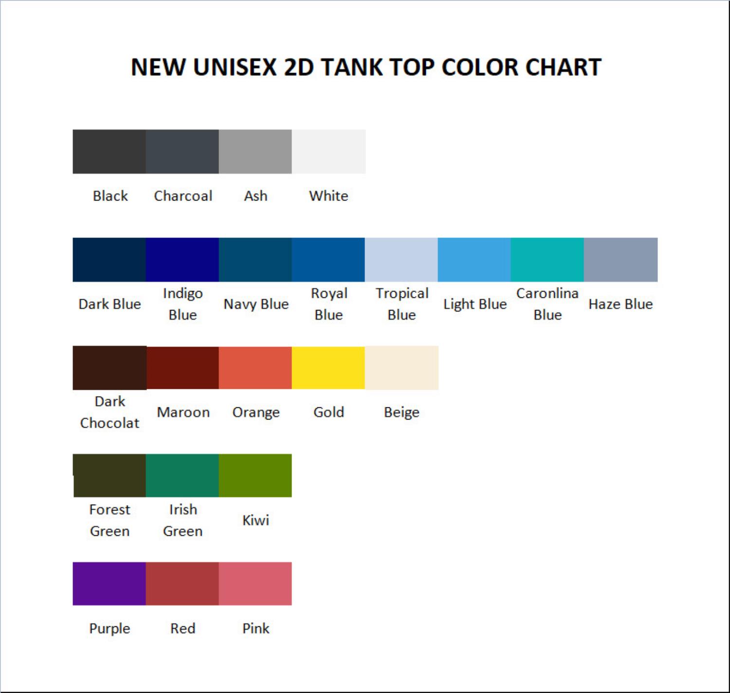 tank top color chart - To Your Eternity Shop