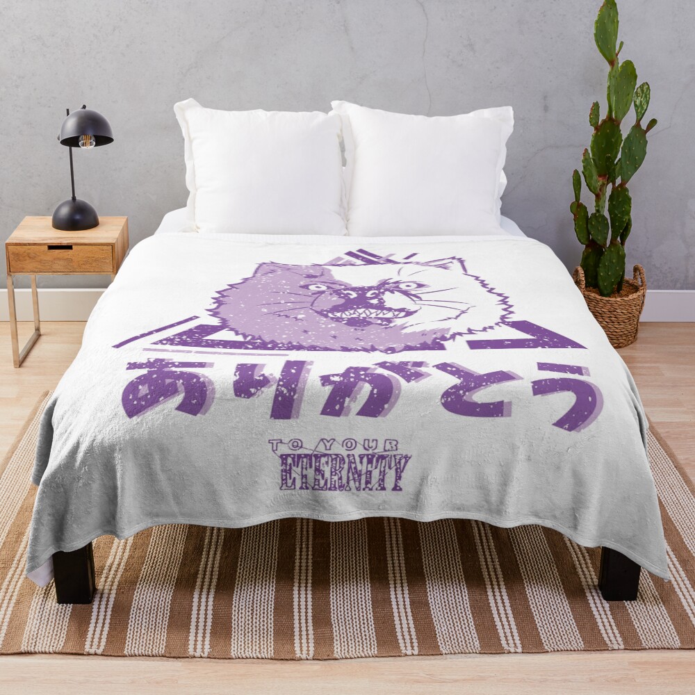 To Your Eternity Thank You Arigato White Grunge Style Throw Blanket