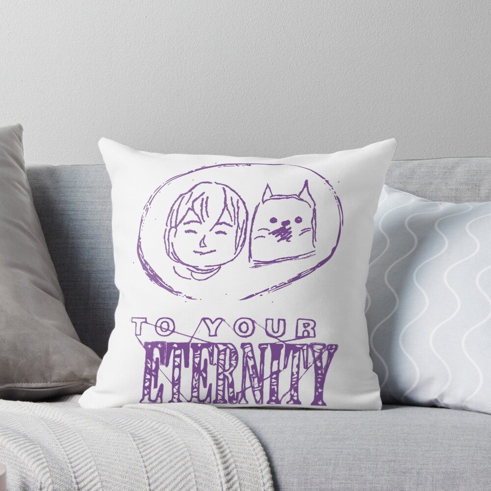 To Your Eternity The Boy And The Wolf Throw Pillow